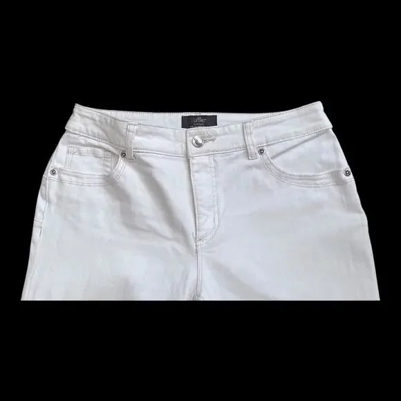 Chicos So Slimming Jeans Womens 00 US 2 White Straight Leg Mid Rise Stretch - Picture 4 of 10